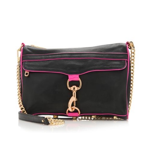 Rebecca Minkoff Handbags - Rebecca Minkoff Black Leather/Pink MAC Crossbody/Clutch